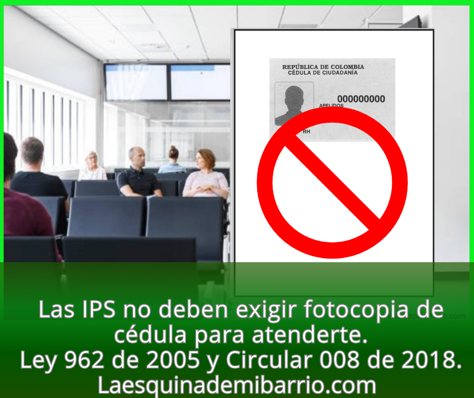No es obligación del paciente entregar fotocopia de la cédula para que la IPS facture servicios de salud